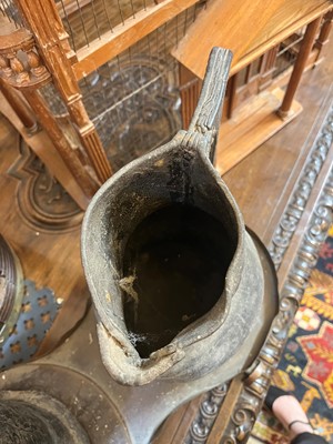 Lot 379 - Two large leather flagons or blackjacks