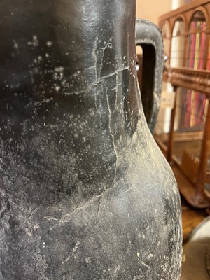 Lot 379 - Two large leather flagons or blackjacks