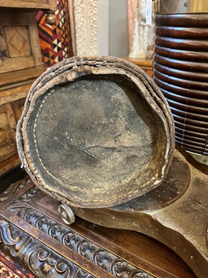 Lot 379 - Two large leather flagons or blackjacks