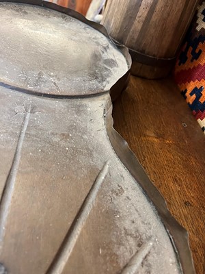 Lot 379 - Two large leather flagons or blackjacks