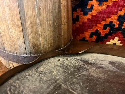 Lot 379 - Two large leather flagons or blackjacks