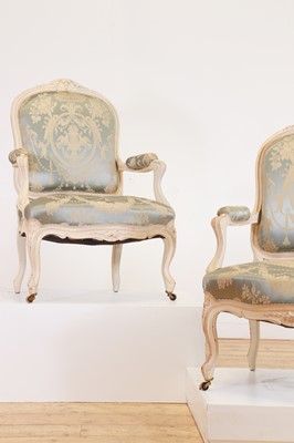 Lot 277 - A pair of Louis XVI-style painted fauteuils