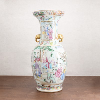 Lot 128 - A Chinese Canton famille rose vase