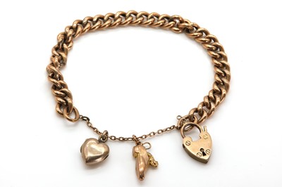 Lot 174 - A hollow curb link bracelet, c.1910