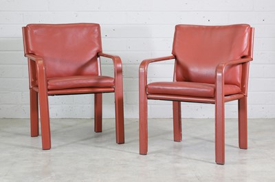 Lot 496 - A pair of saddle chairs