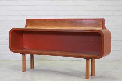 Lot 512 - A yew wood wall-mounted open side cabinet