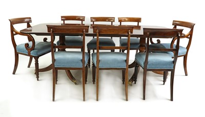 Lot 523 - A set of 6 & 2 William IV bar back dining chairs