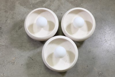Lot 613 - Three travertine marble wall lights
