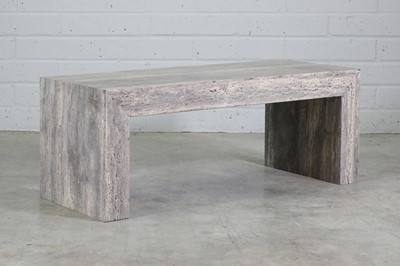 Lot 556 - A contemporary travertine bench