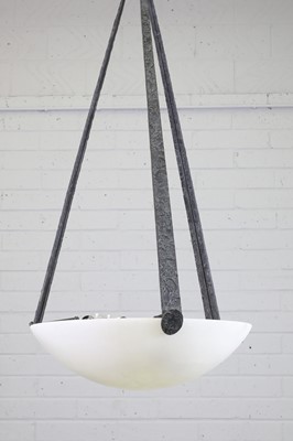 Lot 598 - A pair of modern alabaster chandeliers