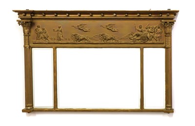 Lot 301 - A gilt gesso overmantel mirror