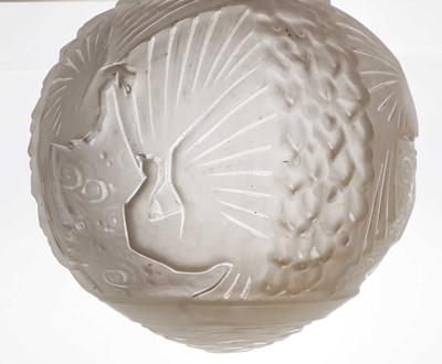 Lot 270 - A Muller Frères Luneville glass globe ceiling light