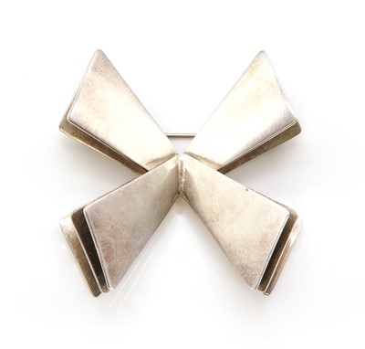 Lot 1041 - A Danish sterling silver brooch, by Georg Jensen, c.1960