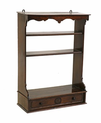 Lot 488 - A walnut open wall shelf