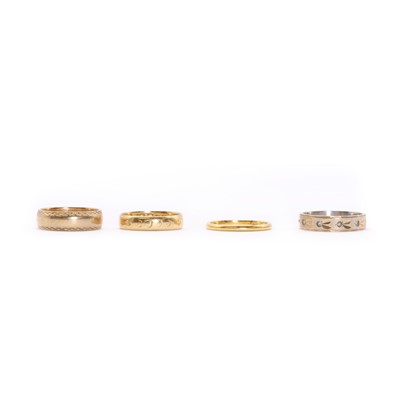 Lot 215 - Four gold wedding rings