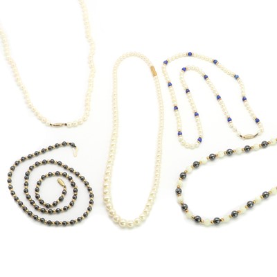 Lot 263 - A group of pearl and bead necklaces