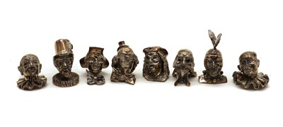 Lot 41 - A set of eight silver busts