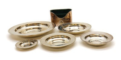 Lot 60 - A collection of five silver armada dishes