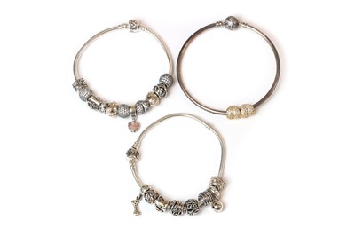 Lot 240 - Two Pandora charm bracelets