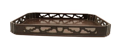 Lot 222 - A George III mahogany galleried tea tray