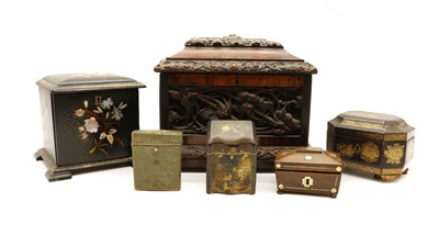 Lot 219 - A Continental rosewood tea chest