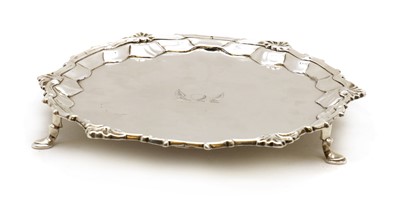 Lot 38 - A George II silver waiter