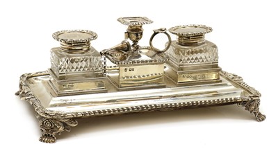 Lot 30 - A late Victorian silver desk stand