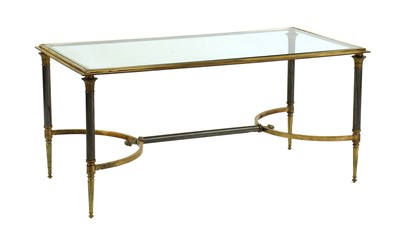 Lot 455 - A brass and enamelled coffee table