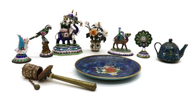 Lot 141 - A collection of cloisonné model animals
