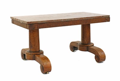 Lot 295 - A Biedermeier burr walnut low table