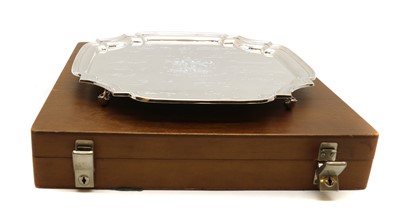 Lot 42 - A cased silver salver