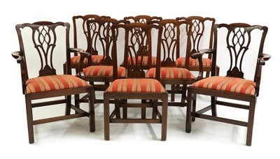 Lot 535 - A set of six George III mahogany dining chairs
