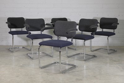 Lot 565 - A set of six Knoll 'Cesca Relax' armchairs