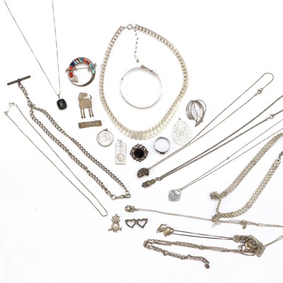 Lot 260 - A collection of silver and costume jewellery