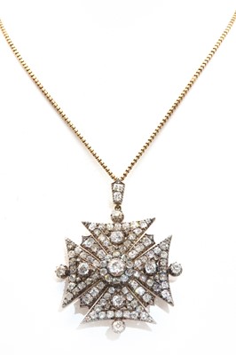 Lot 69 - An early Victorian diamond set Maltese cross pendant/brooch
