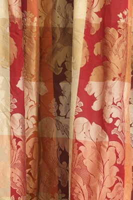 Lot 155 - A pair of silk damask curtains