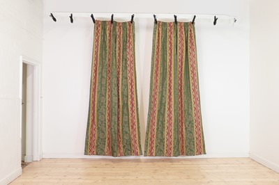 Lot 53 - Two pairs of striped silk curtains