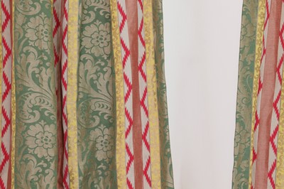 Lot 53 - Two pairs of striped silk curtains