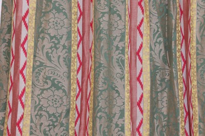 Lot 53 - Two pairs of striped silk curtains