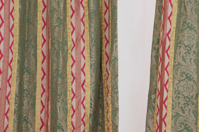 Lot 53 - Two pairs of striped silk curtains