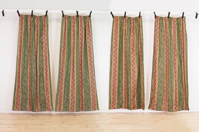 Lot 53 - Two pairs of striped silk curtains