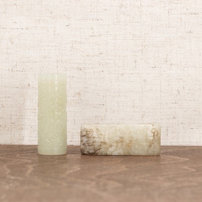 Lot 344 - A Chinese jade scabbard