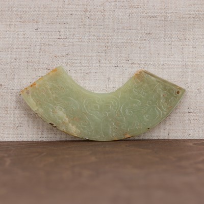 Lot 409 - A Chinese jade qing plaque