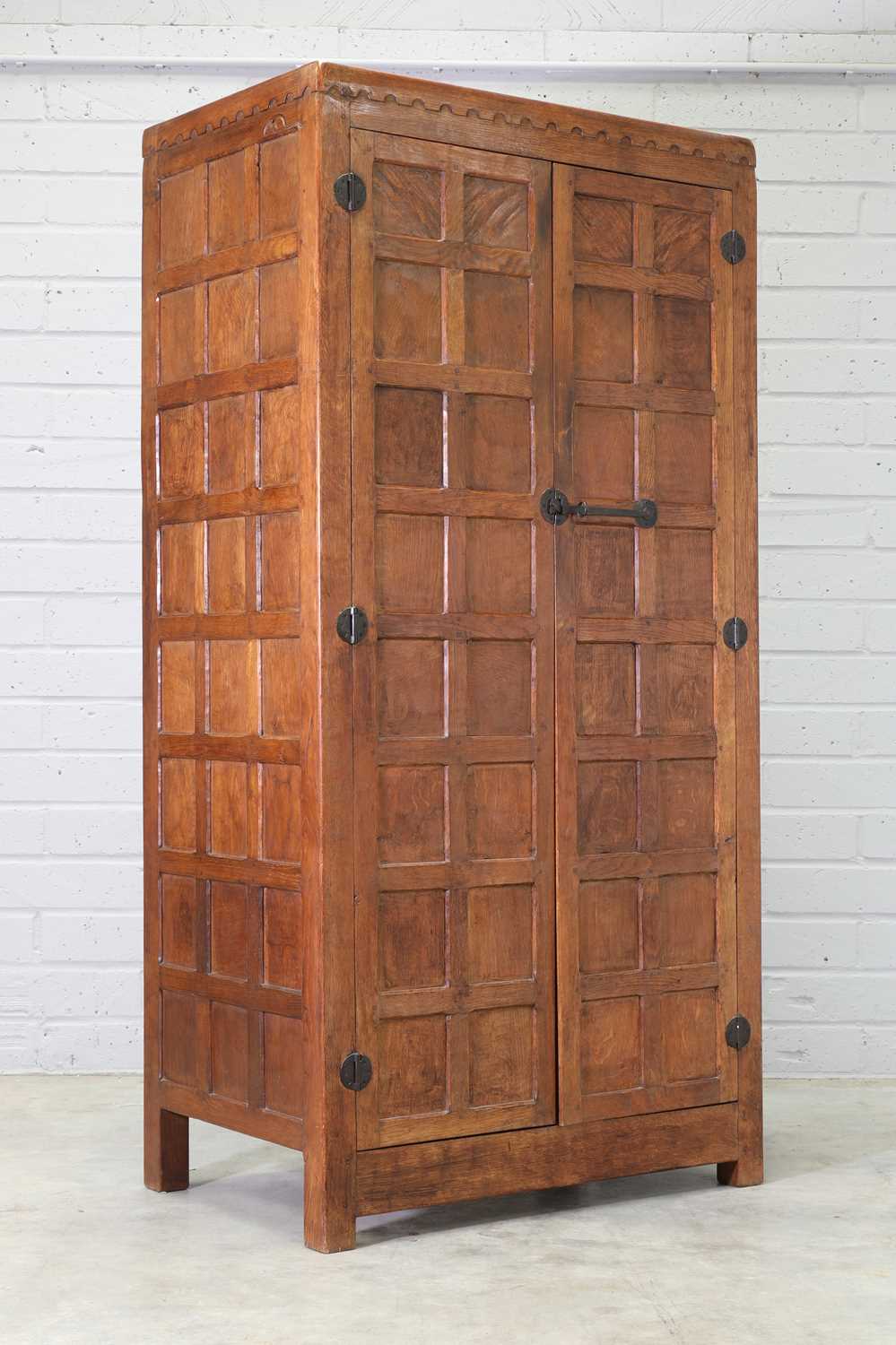 Lot 160 - A Robert 'Mouseman' Thompson oak wardrobe