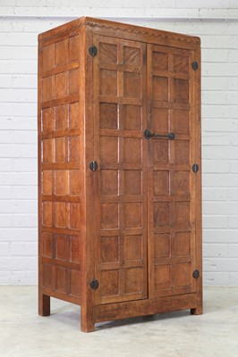 Lot 160 - A Robert 'Mouseman' Thompson oak wardrobe