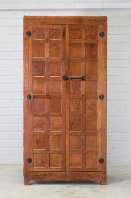 Lot 160 - A Robert 'Mouseman' Thompson oak wardrobe