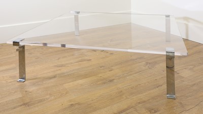Lot 357 - A French 'T9' Perspex and chrome coffee table
