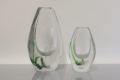 Lot 478 - Two Kosta 'Seaweed' vases