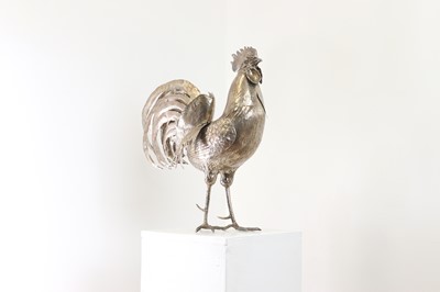 Lot 118 - A large Continental silver cockerel