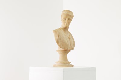Lot 514 - A grand tour alabaster bust of Diana